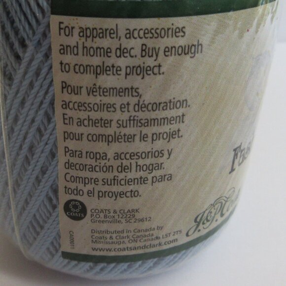 J P Coats Royale Fashion Crochet Thread 100% Mercerized Cotton Warm Blue 137 NEW - Picture 5 of 9